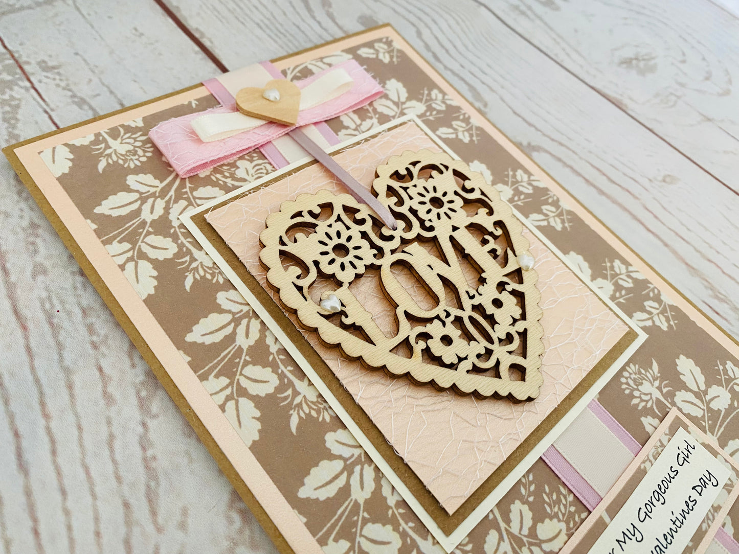 Filigree Love Heart Handmade Card