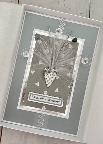 Tin Love Heart Handmade Card