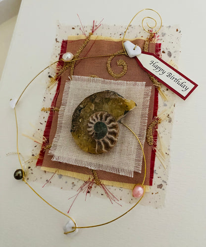 Luxury Coastline Ammonite Handmade Card