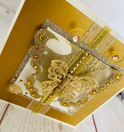 Luxury Gold Butterfly Handmade Card