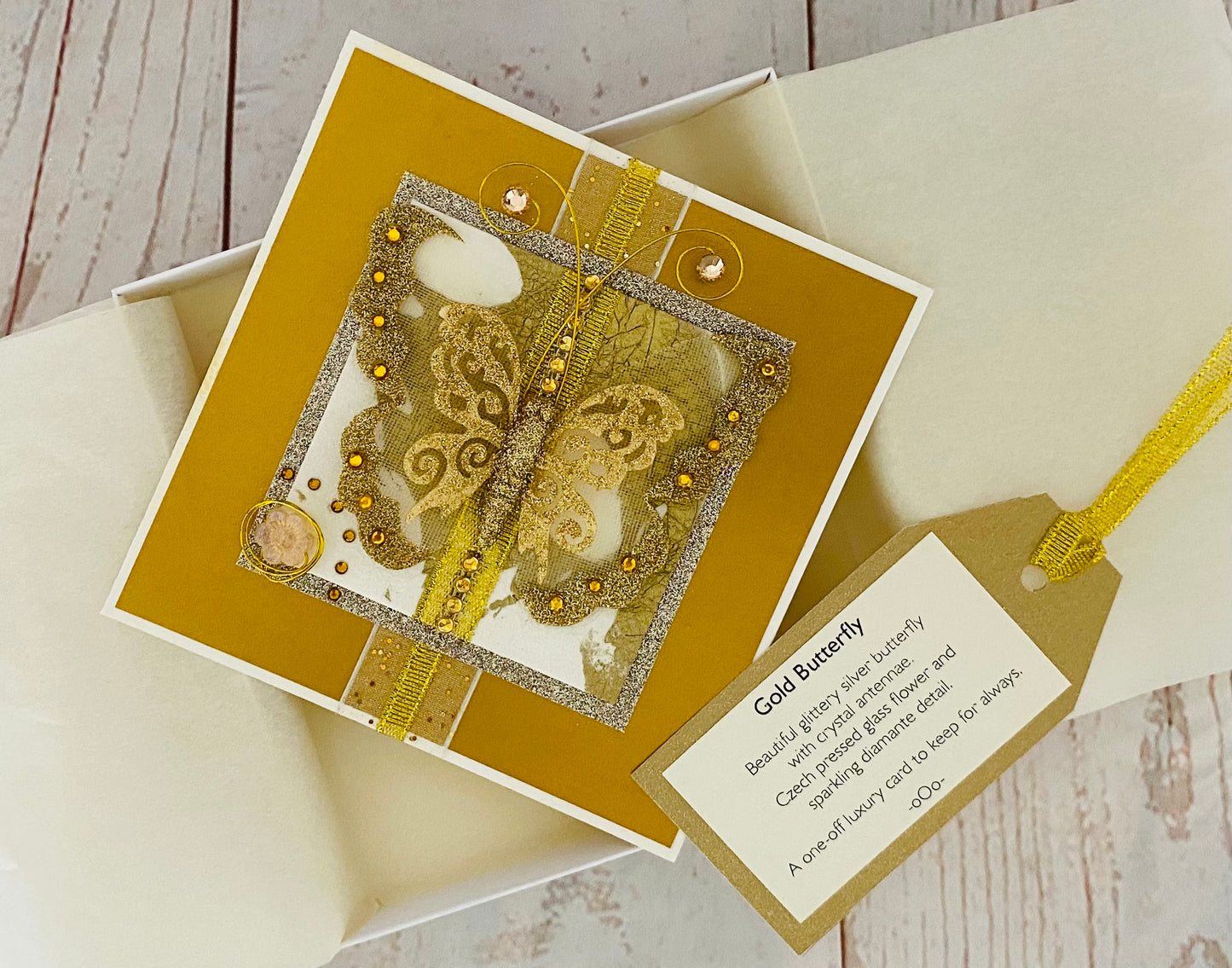 Luxury Gold Butterfly Handmade Card