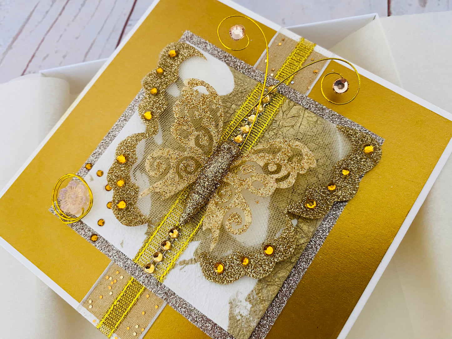 Luxury Gold Butterfly Handmade Card