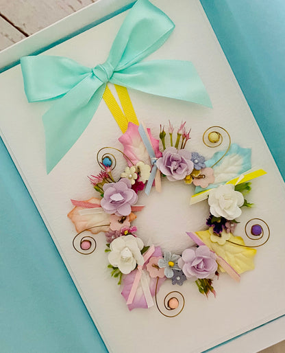 Summertime Pastel Wreath Handmade Card