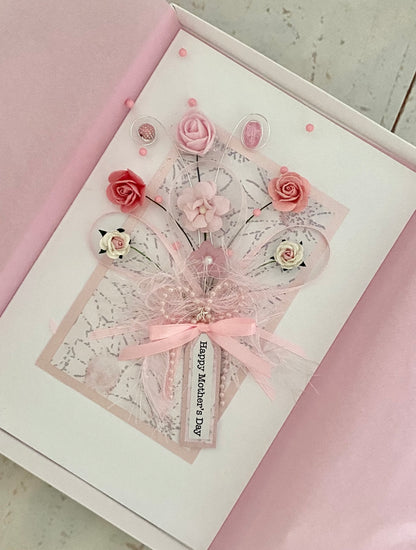 Pastel Pink Bouquet Handmade Card