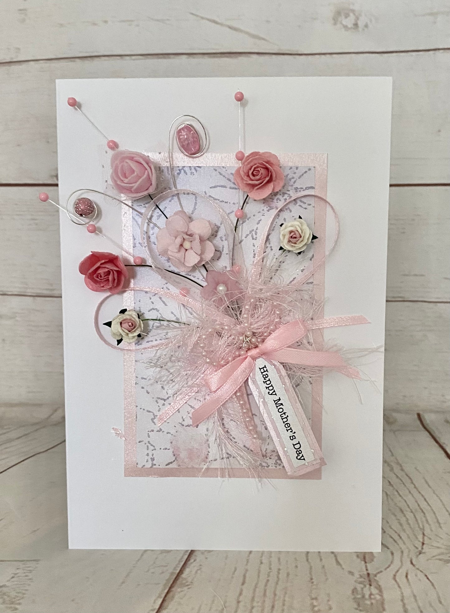 Pastel Pink Bouquet Handmade Card