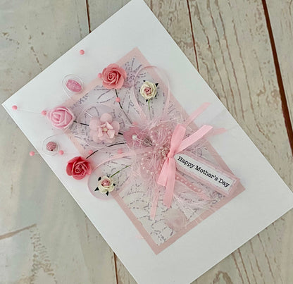 Pastel Pink Bouquet Handmade Card