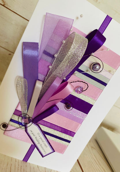 Purple Ribbons Handmade Card