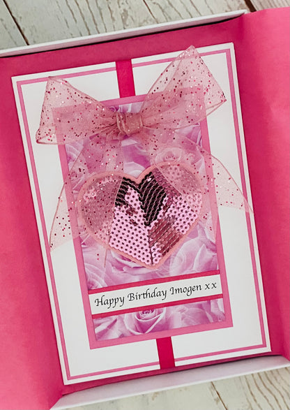 Pink Sequin Handmade Card