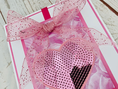 Pink Sequin Handmade Card