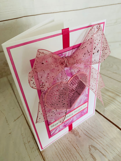 Pink Sequin Handmade Card