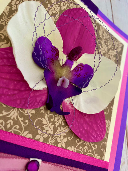 Birthday Orchid Handmade Card