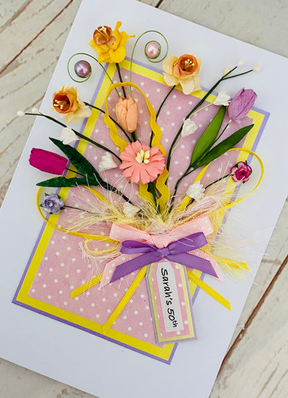 Spring Floral Bouquet Handmade Card