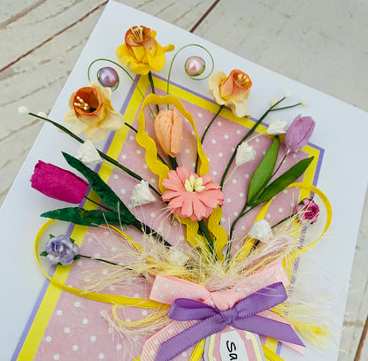 Spring Floral Bouquet Handmade Card