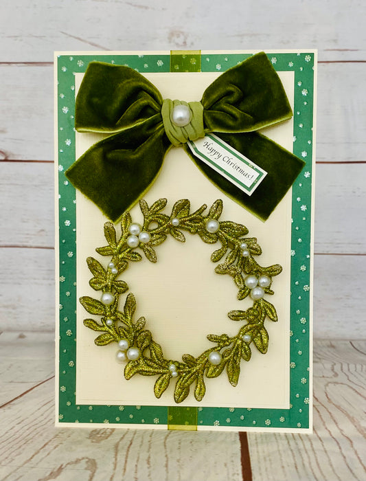 Luxury Mistletoe Wreath Handmade Card