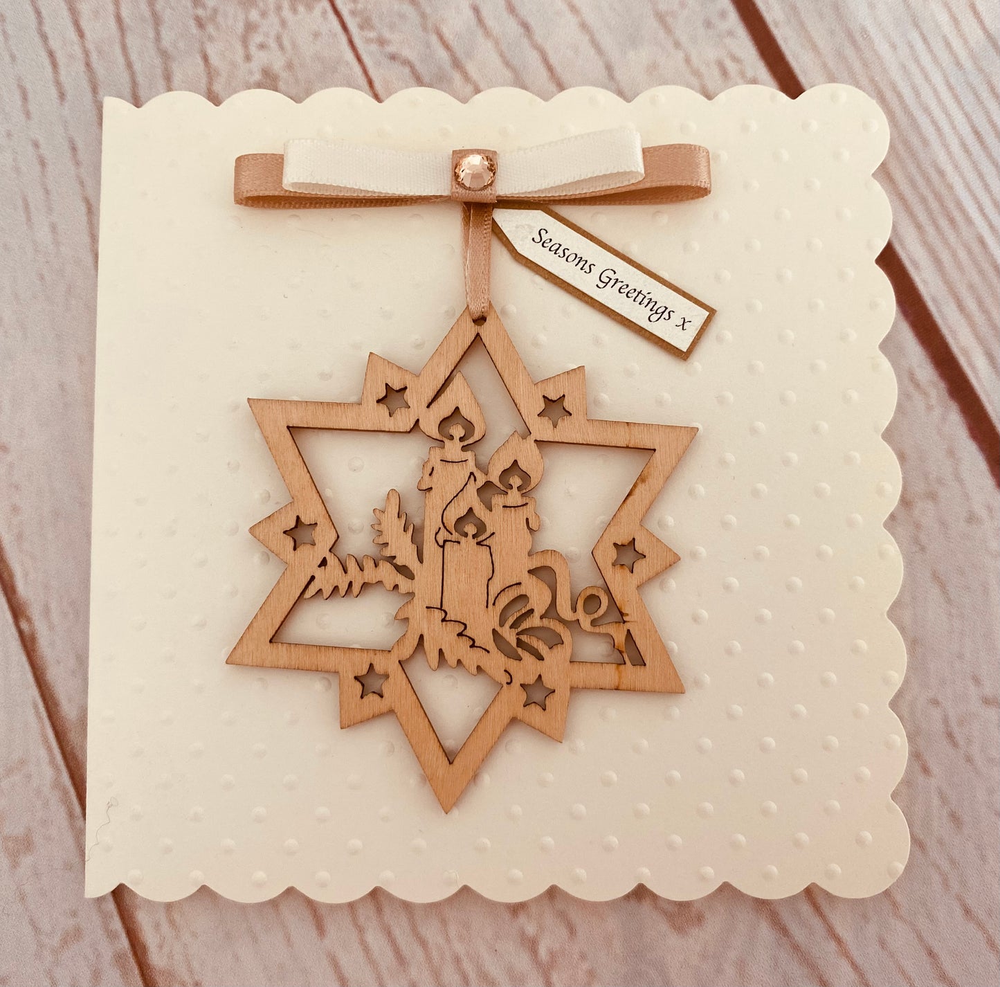 Natural Bauble Handmade Christmas Card