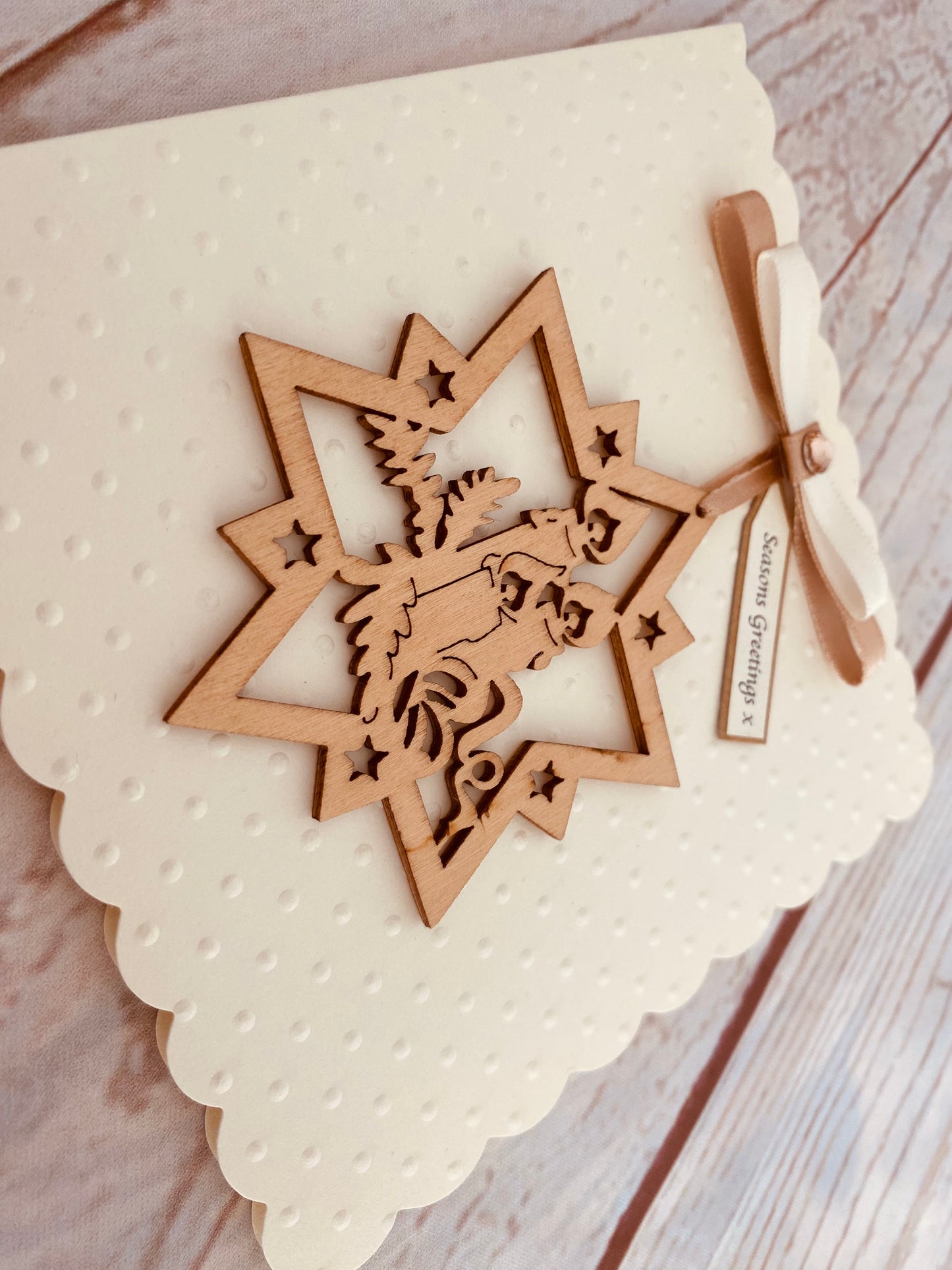 Natural Bauble Handmade Christmas Card