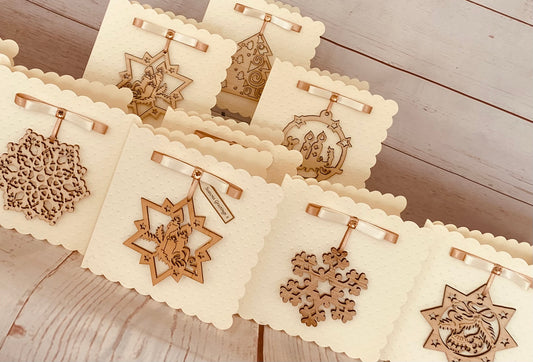 Natural Bauble Handmade Christmas Card