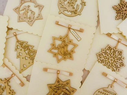 Natural Bauble Handmade Christmas Card