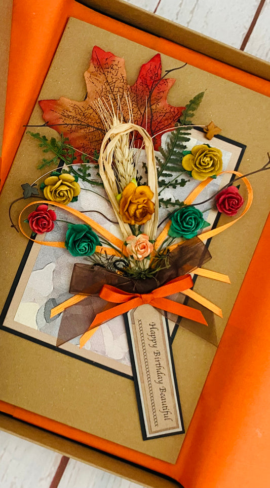 Autumn Harvest Bouquet Handmade Card