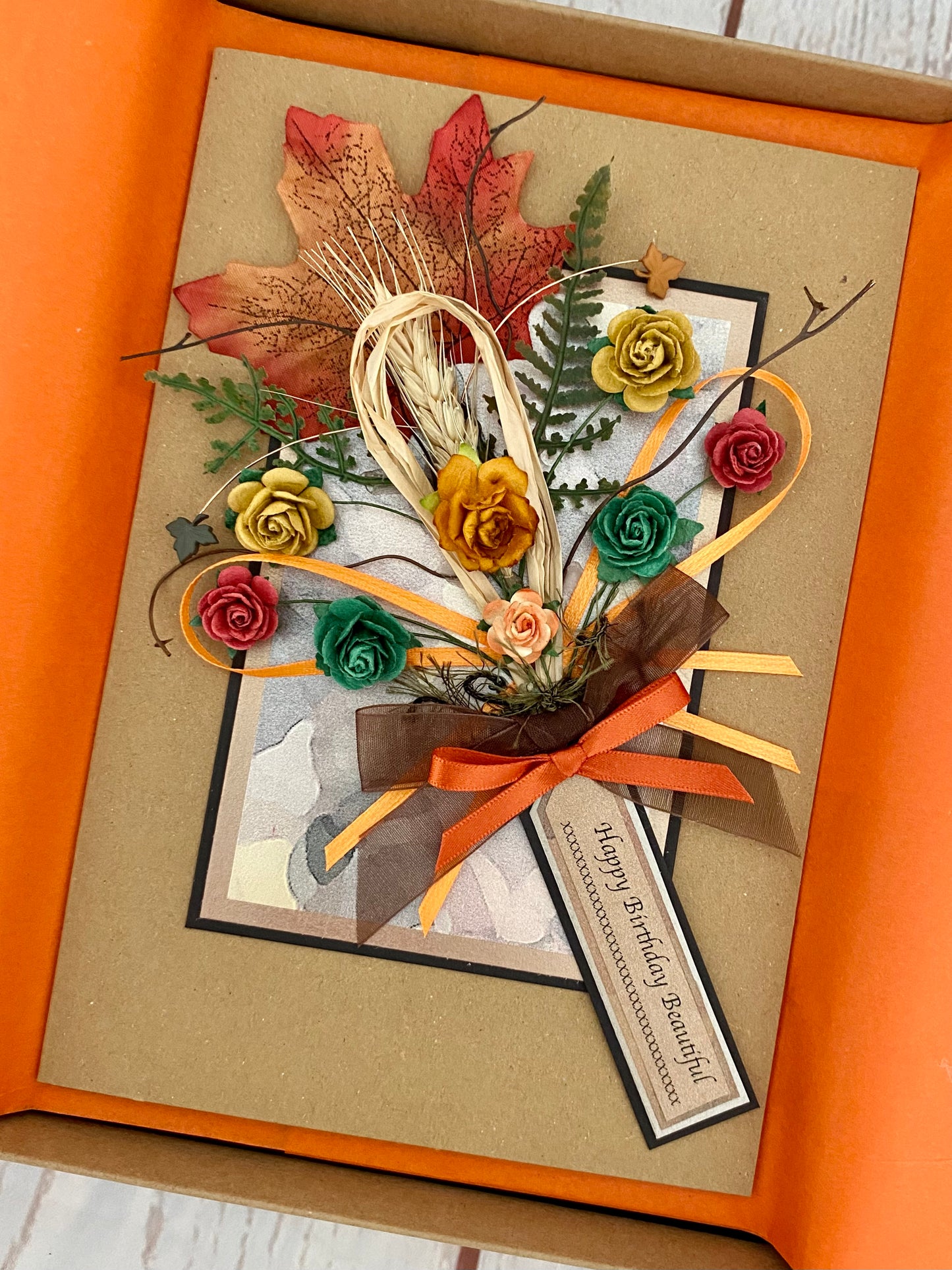Autumn Harvest Bouquet Handmade Card