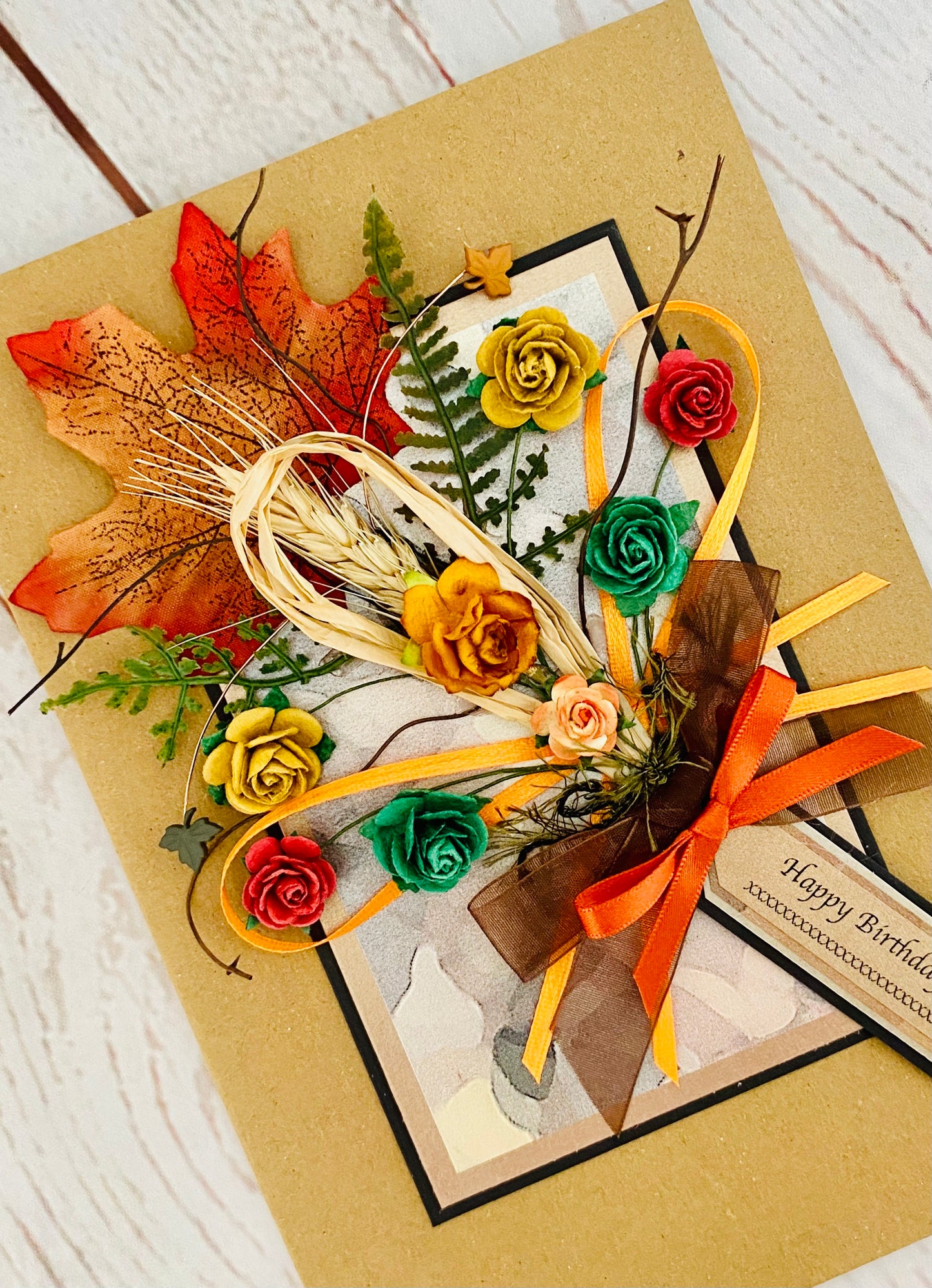 Autumn Harvest Bouquet Handmade Card
