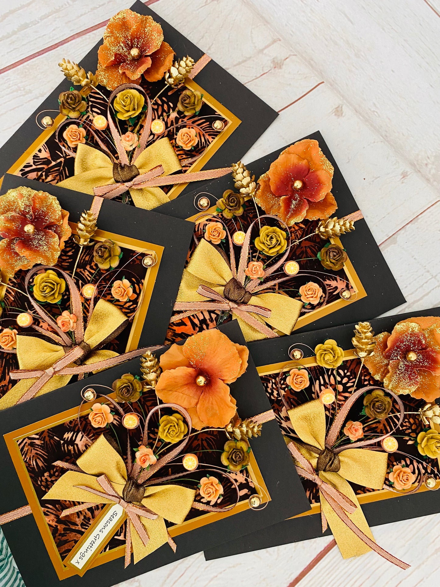 Festive Opulence Christmas Bouquet Handmade Card ~ LIMITED EDITION