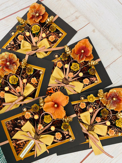 Festive Opulence Christmas Bouquet Handmade Card ~ LIMITED EDITION