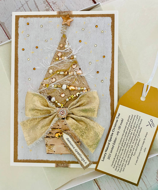 Natural Sparkle Christmas Tree Handmade Card ~ LIMITED EDITION