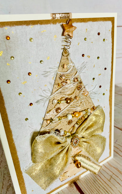 Natural Sparkle Christmas Tree Handmade Card ~ LIMITED EDITION