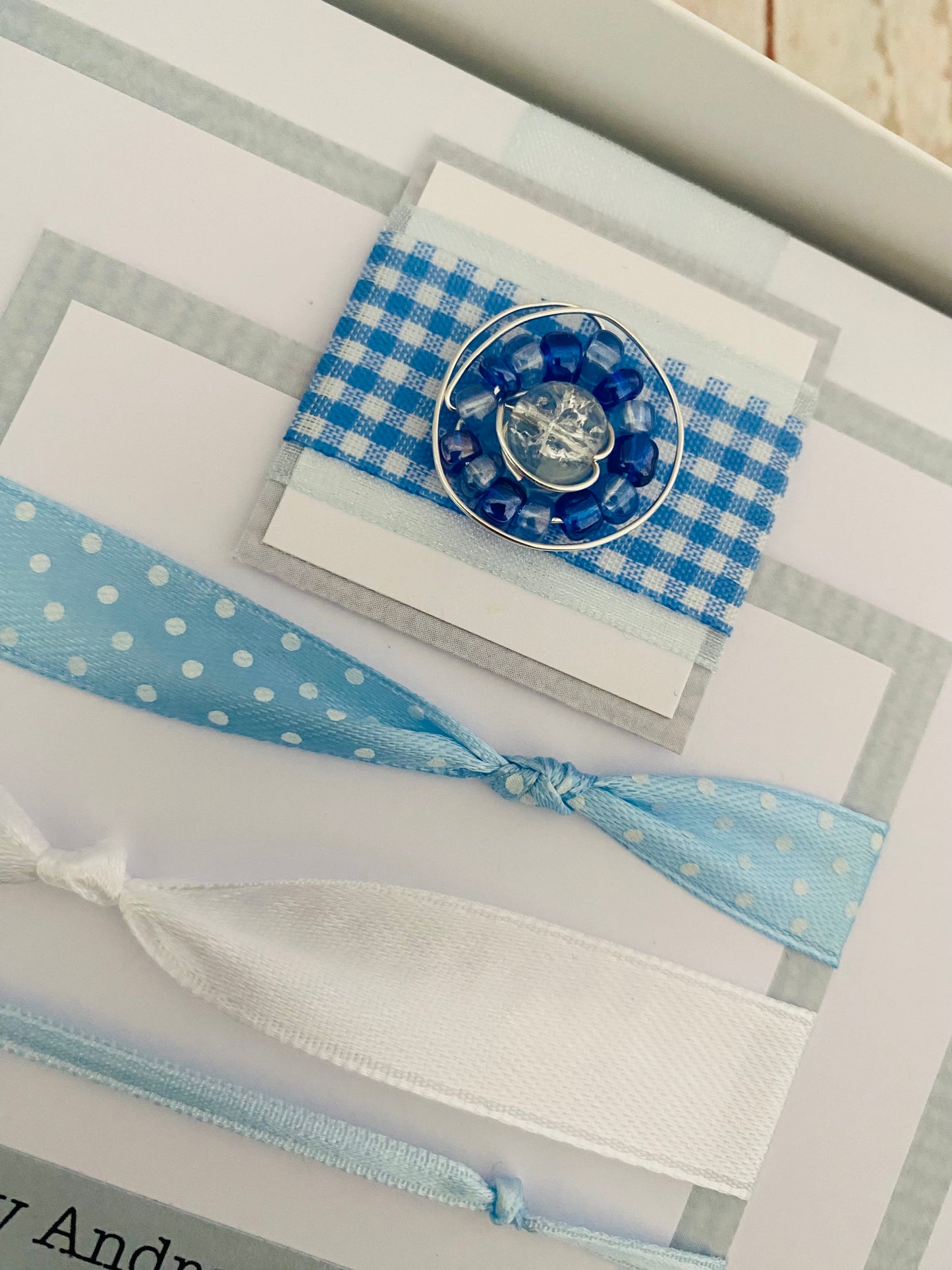 Large New Baby Boy Handmade Card