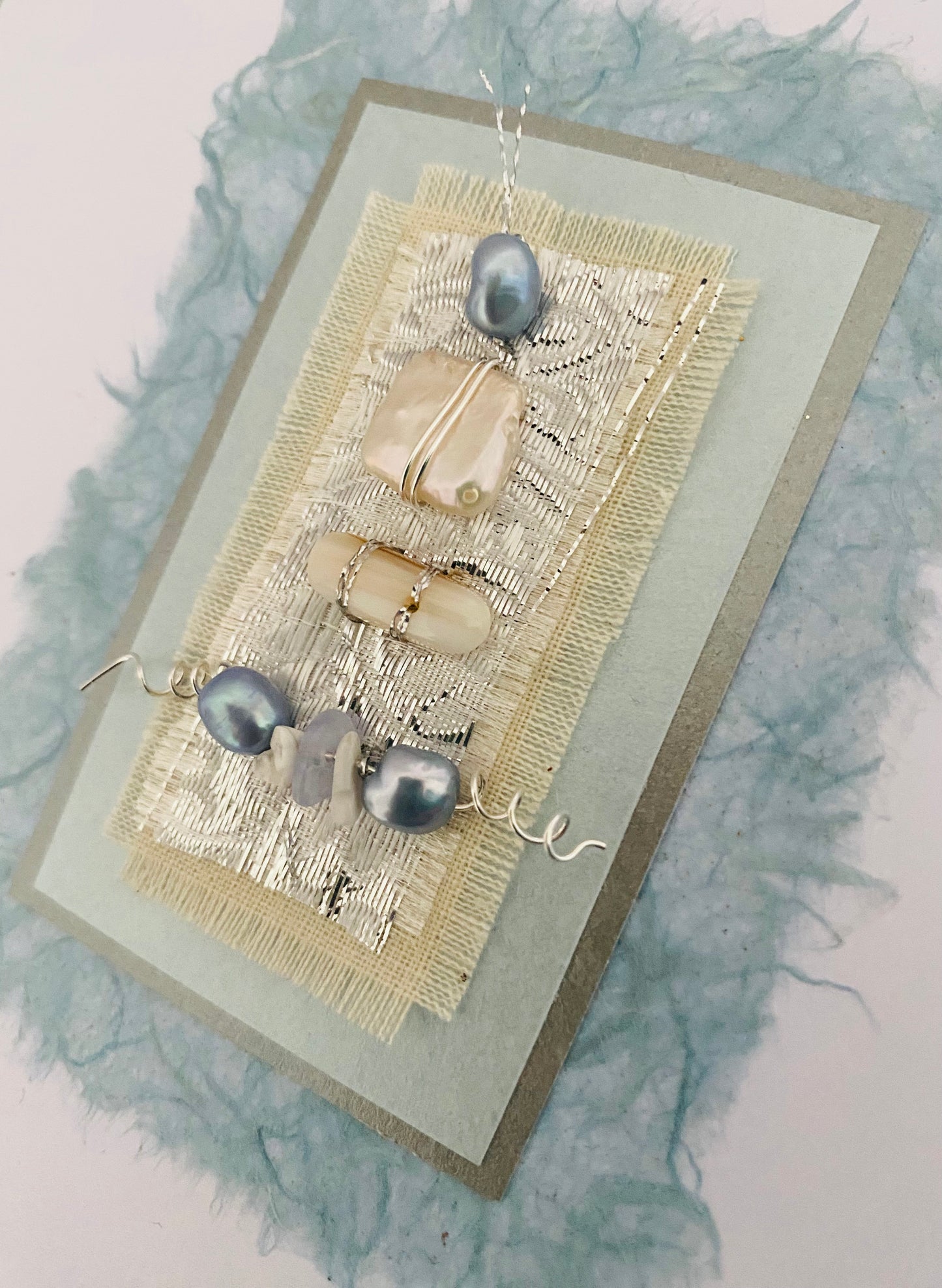 Luxury Silky Blue Handmade Card