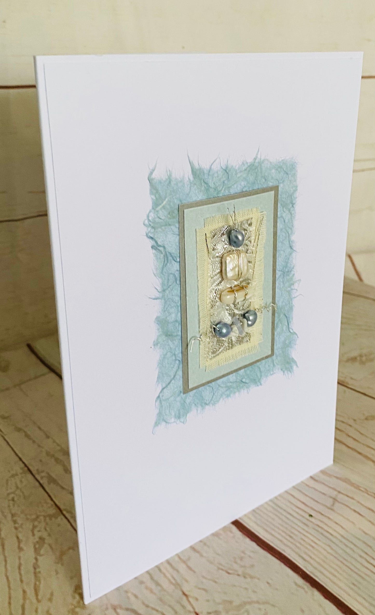 Luxury Silky Blue Handmade Card