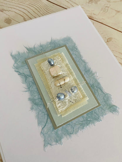 Luxury Silky Blue Handmade Card