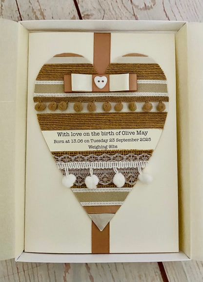 Neutral Pom Pom Baby Handmade Card