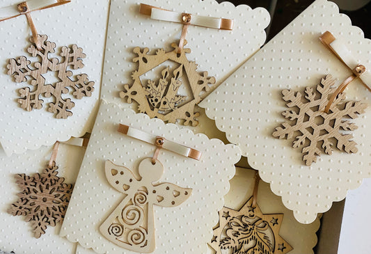 Natural Bauble Handmade Christmas Card