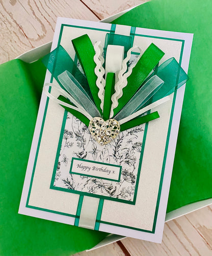 Luxury Emerald Sparkle Handmade Card