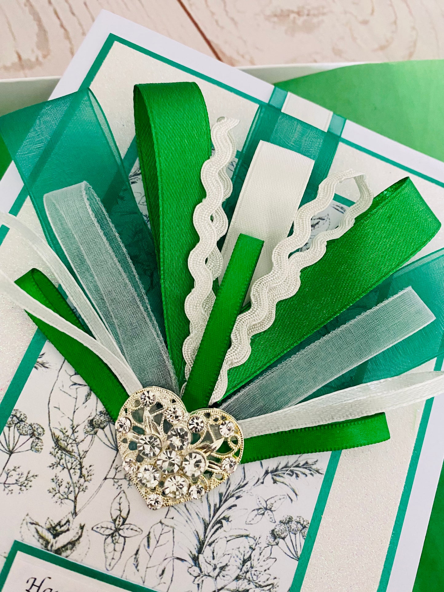 Luxury Emerald Sparkle Handmade Card