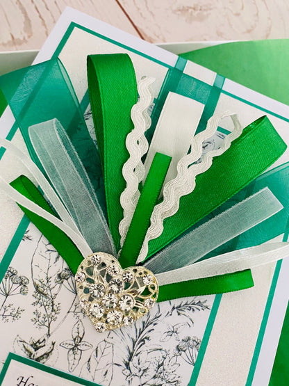 Luxury Emerald Sparkle Handmade Card