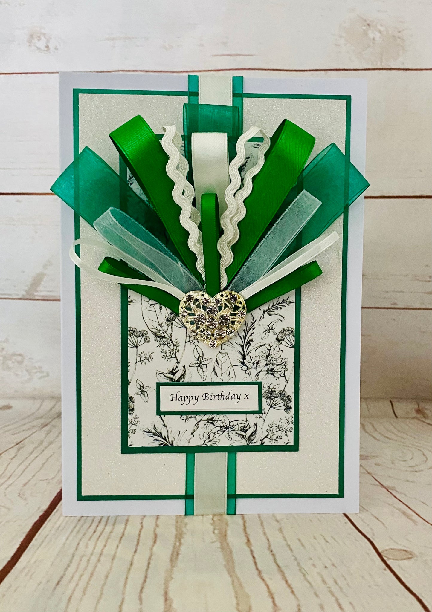 Luxury Emerald Sparkle Handmade Card