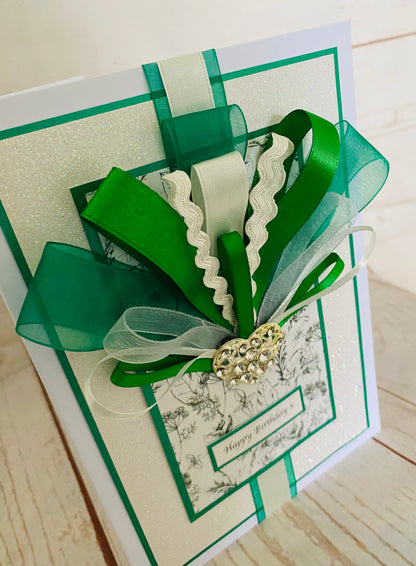 Luxury Emerald Sparkle Handmade Card