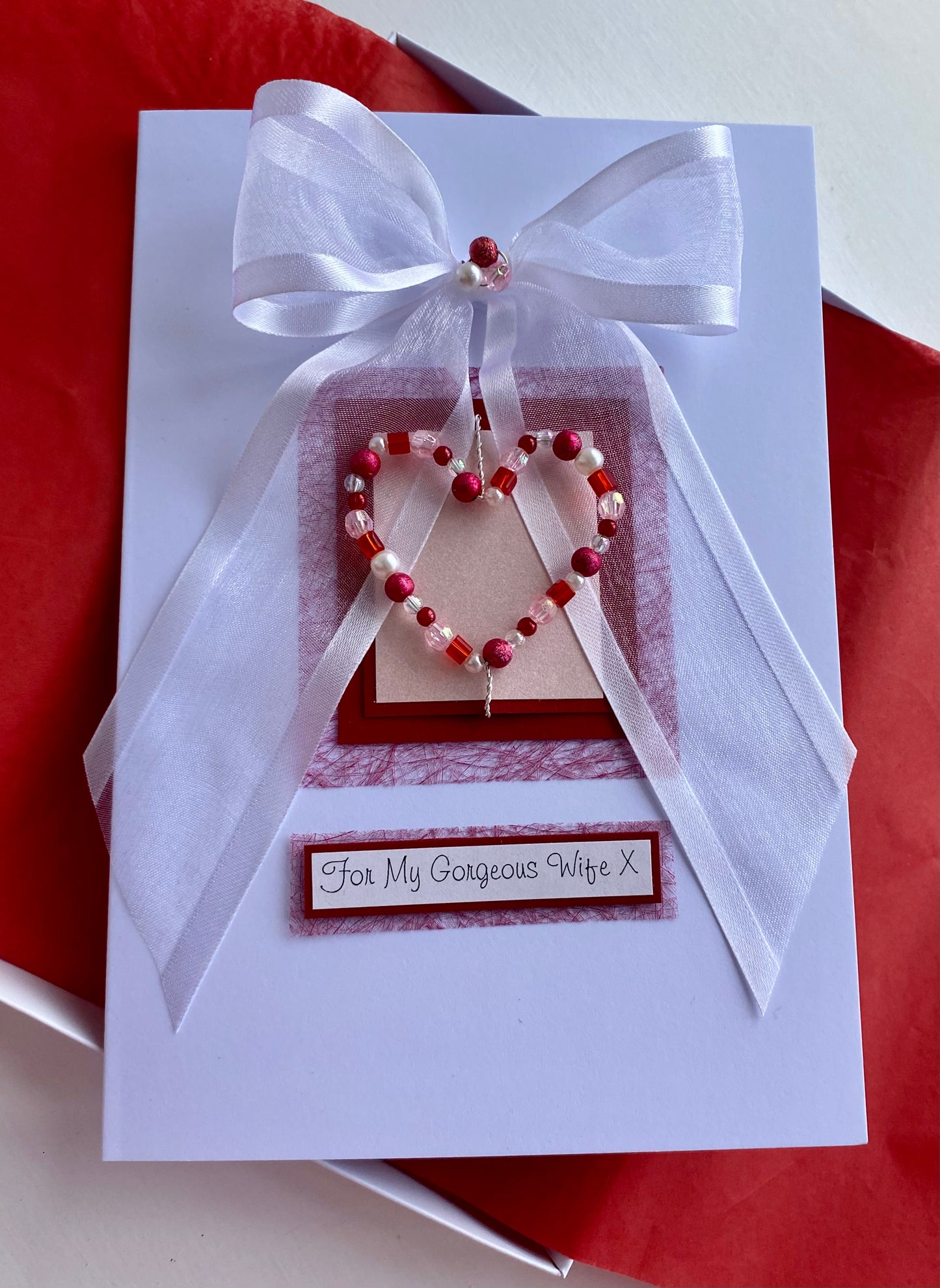 Ruby Heart Handmade Valentine Card