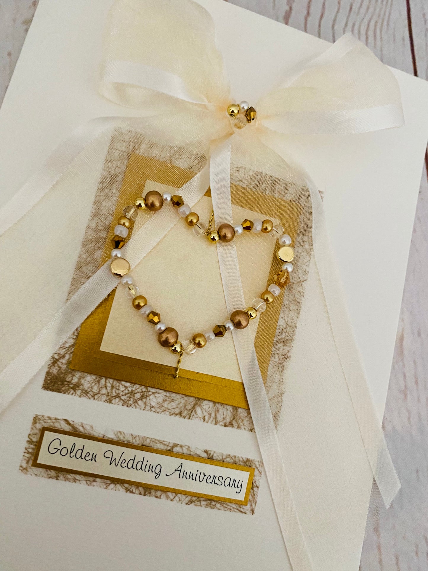 Gold Heart Handmade Card