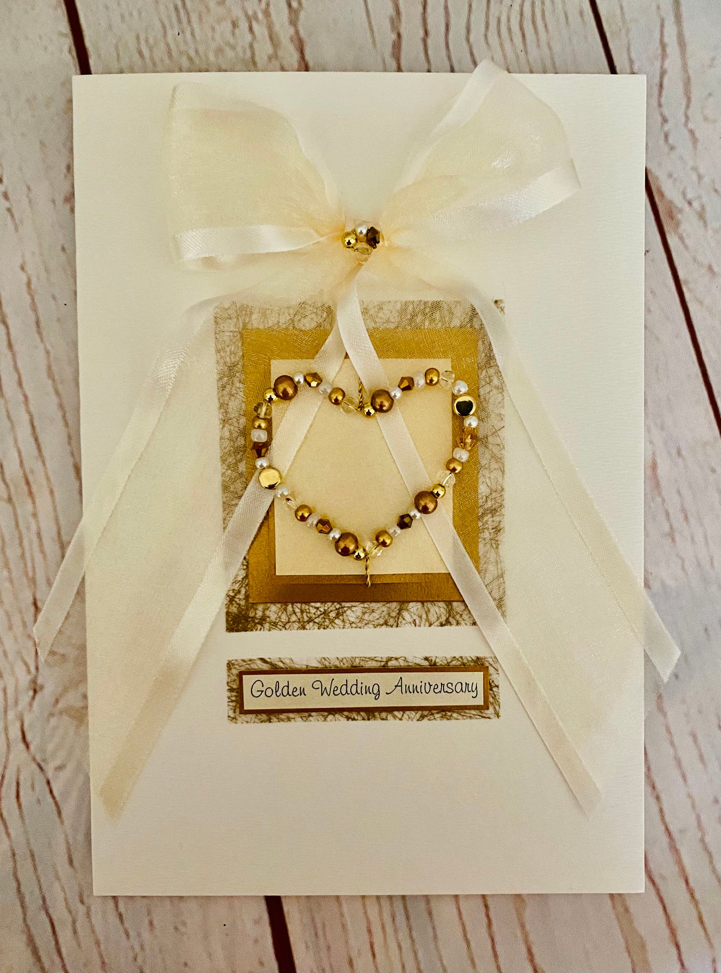 Gold Heart Handmade Card