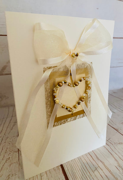 Gold Heart Handmade Card