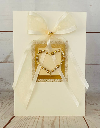 Gold Heart Handmade Card