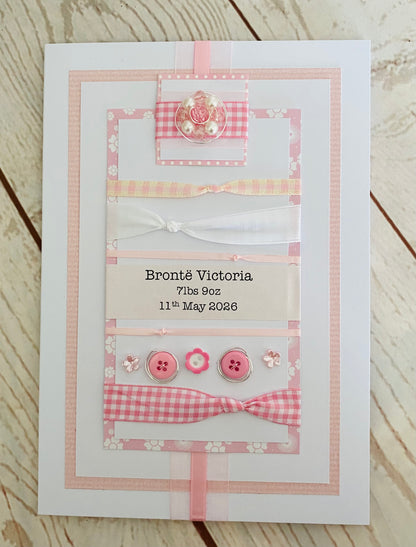 New Baby Girl Handmade Card