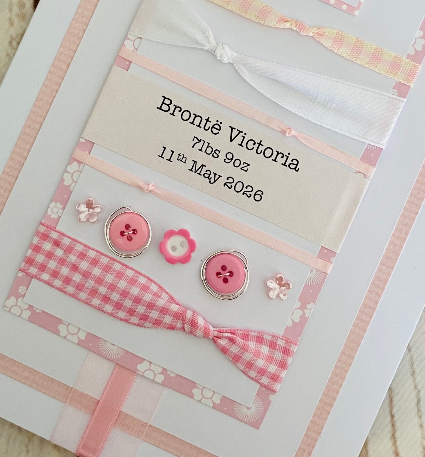 New Baby Girl Handmade Card