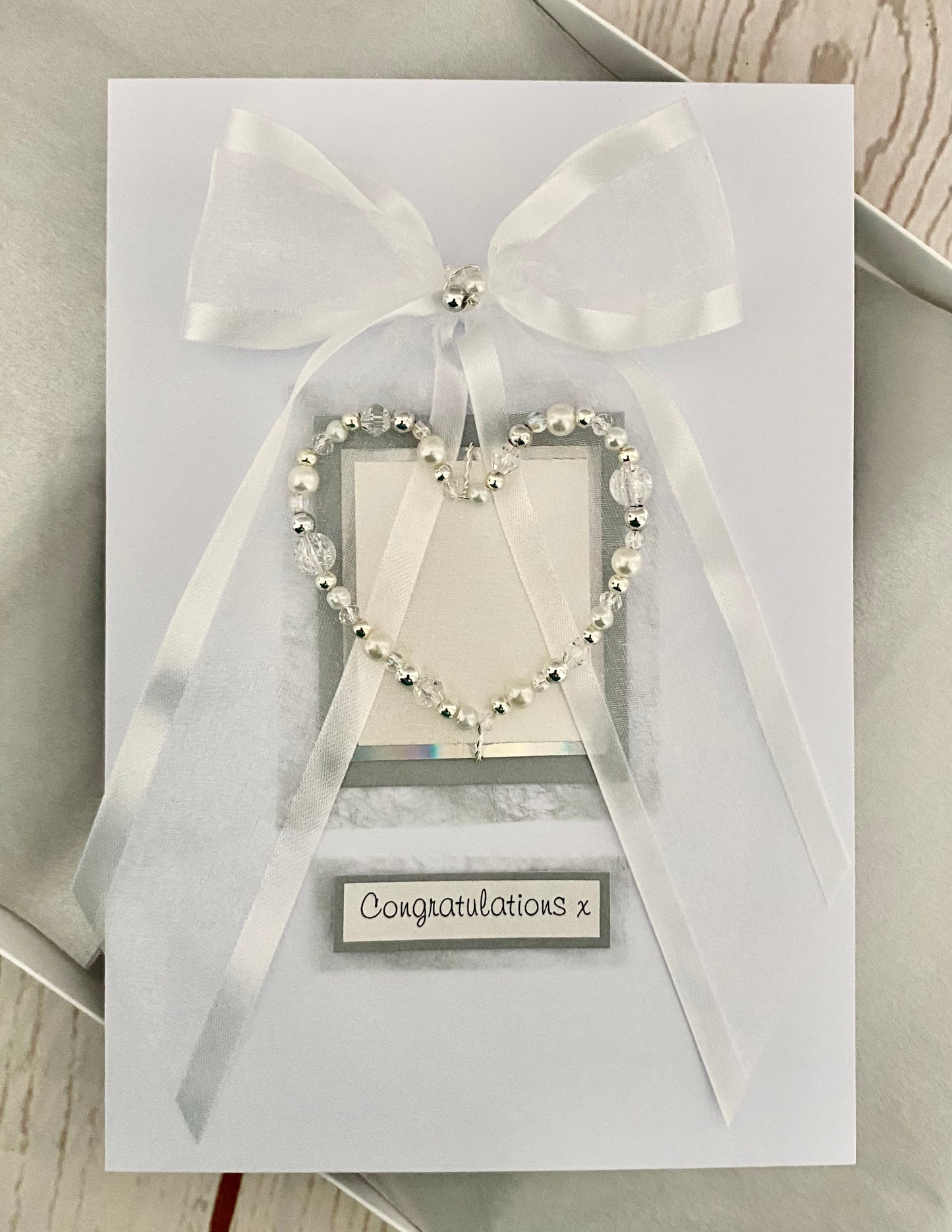 Silver Heart Handmade Card