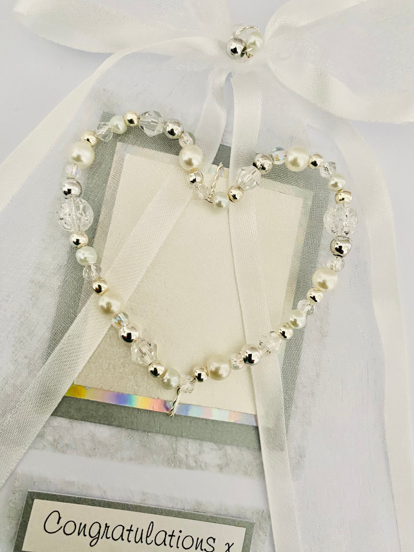 Silver Heart Handmade Card
