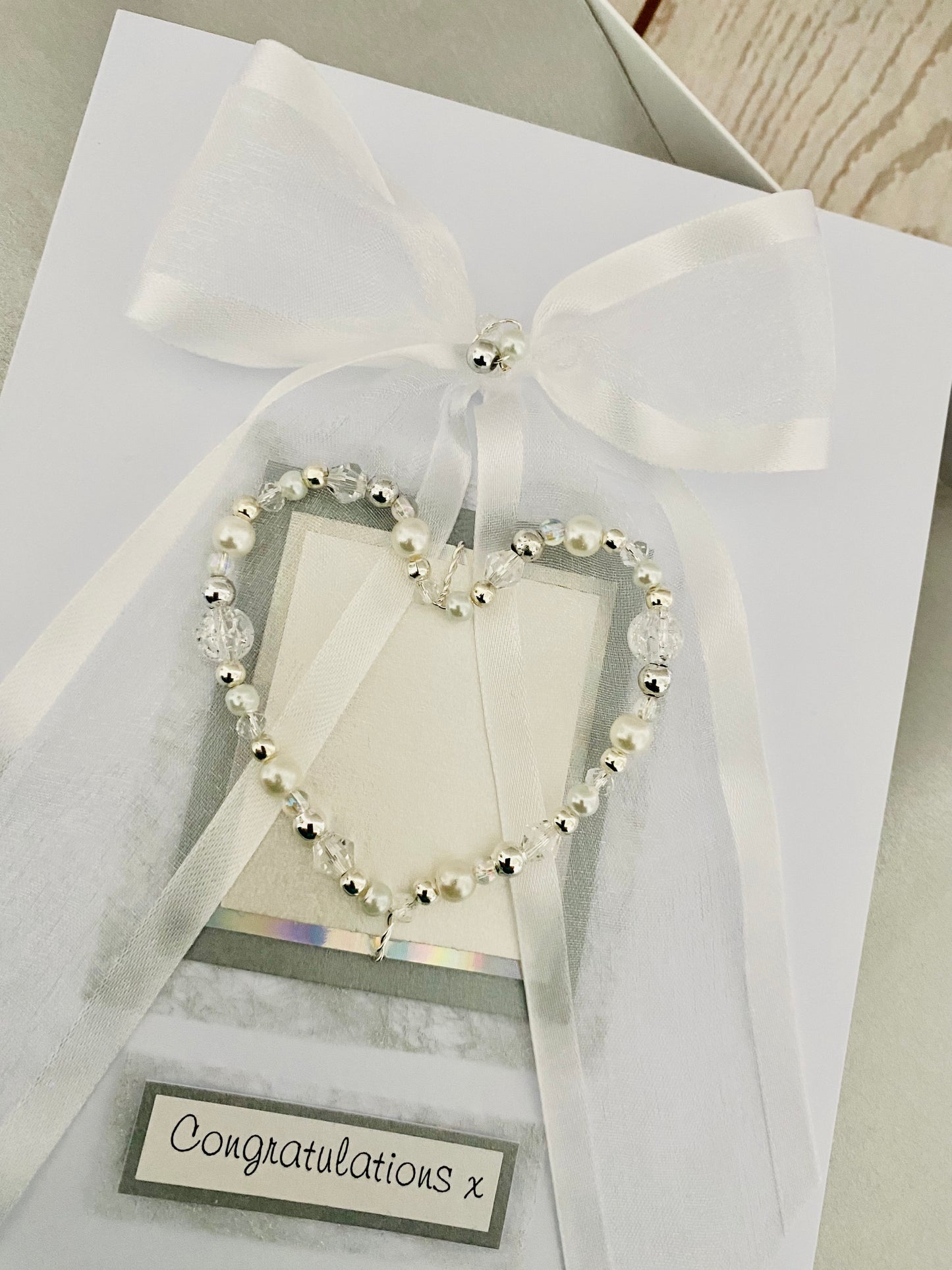Silver Heart Handmade Card